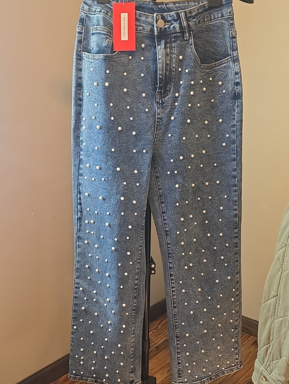 Kedera Pearl-Studded Blue Women’s Jeans Size MED